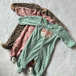 Cozy Kids One Piece Set - Green, Pink, and Tan